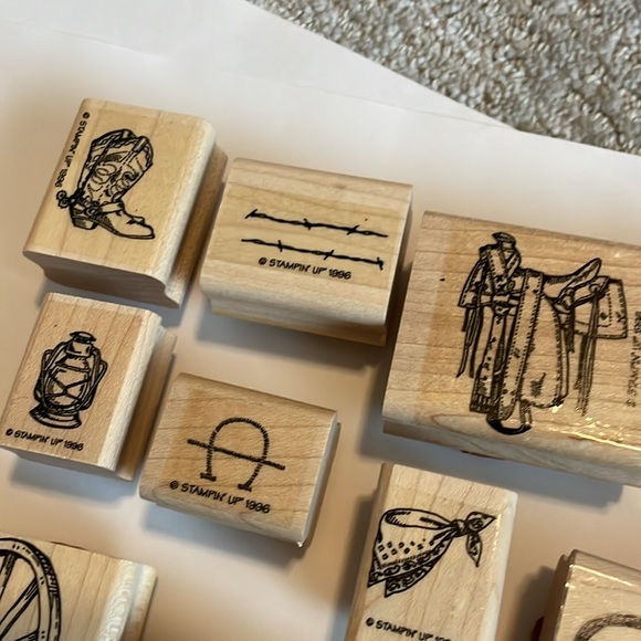 Lot of Western Rubber Stamps, Cowboy Stamps, Sheriff stamps, Howdy, Happy Trails - Picture 4 of 6